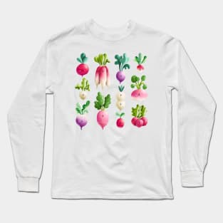 Fresh farm market radish Long Sleeve T-Shirt